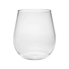 HomeRoots 521125 Tritan Plastic Balloon or Round Bowl Stemless All Purpose Wine Glass, Clear - Set of 4
