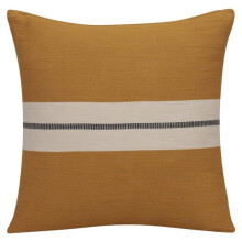 HomeRoots 535241 20 x 20 in. Striped Cotton Zippered Pillow, Yellow