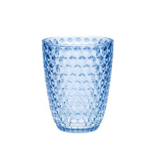 HomeRoots 521147 Diamond Acrylic Stemless Whiskey Glass, Blue - Set of 4