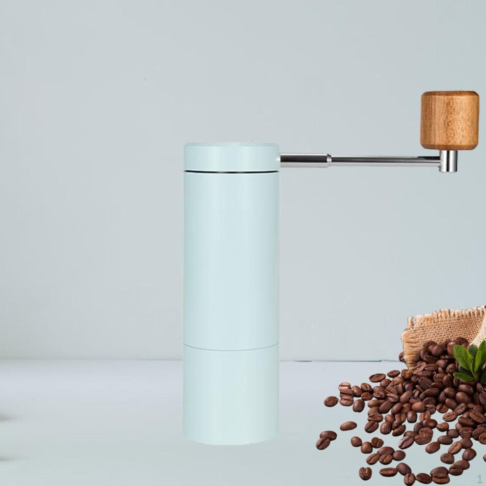 (blue) Coffee Bean Grinder, Manual Hand Mill, Portable Stainless Steel Burr For Espresso