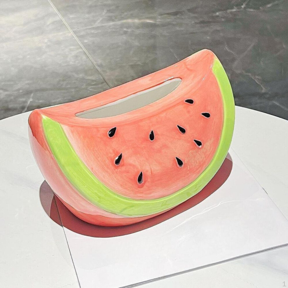 Ceramic Tissue Box Cover Case Watermelon Shaped Paper Napkin Storage Organizer For