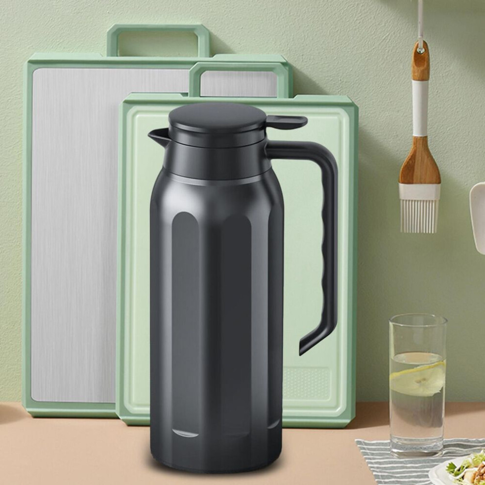 (black) 1.5L Insulated Vacuum Kettle for Tea And Coffee, Stainless Steel Design Indoor Outdoor Use