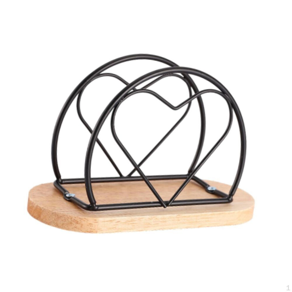 (black) Heart Design Napkin Holder For Table Tissue Organizer Kitchen And Bar