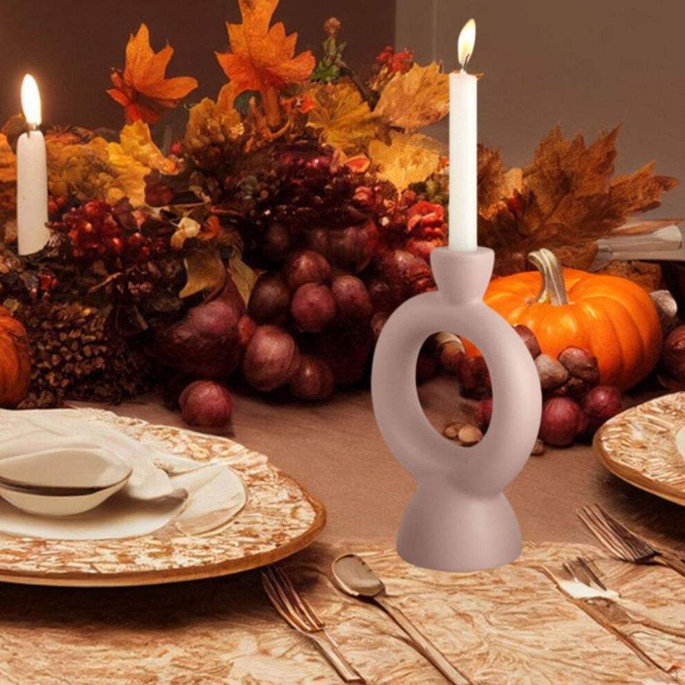 (13x8x19cm) Candle Holder Ceramic Candlestick Candelabra Decorative For Dining Room Dinner Table Home