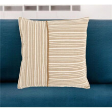 HomeRoots 518675 20 in. Natural & Ivory Striped Cotton Throw Pillow