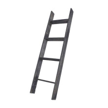 HomeRoots 380326 4 Step Blackwash Rustic Wood Ladder Shelf