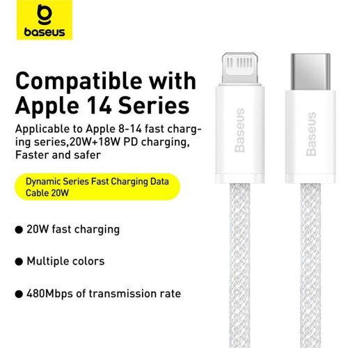 Baseus USB-C - iP-Kabel 20 W, 2 m - Schiefergrau 2