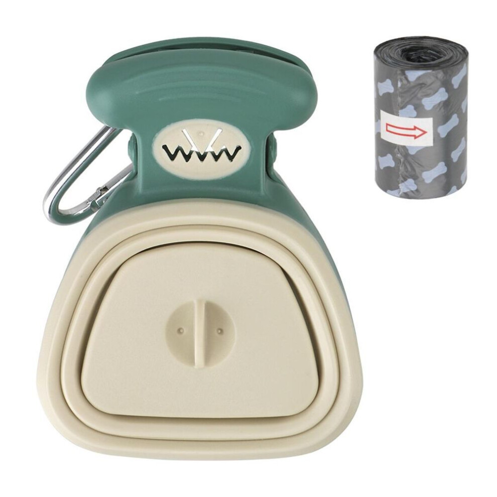 (green) Abs Poop Scoop With 1 Roll Decomposable Bags Garbage Holder Dispensers Pet Waste Bags Outdoor Dog Pet Travel Foldable Pooper Scooper Portable