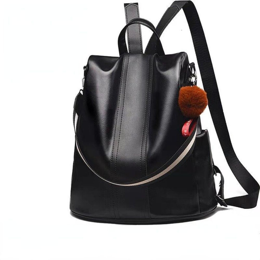(black, 30cm*15cm*31cm) Soft Leather Backpack Women's Anti-theft Schoolbag Lightweight Shoulder Bag Satchel Handbag Travel Daily And Shopping Bag