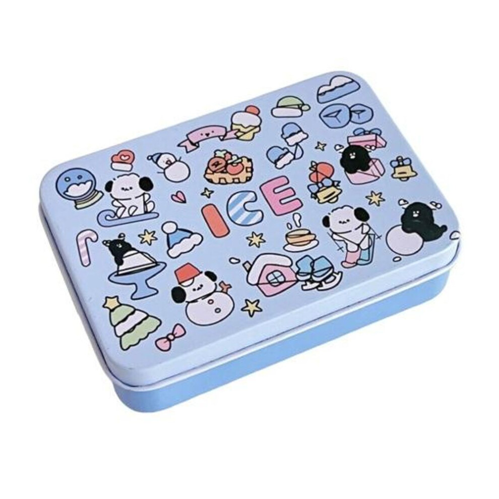 (A) Storage Box Candy Chocolate Biscuits Organizer Puppy Graffiti Design Rustproof Not Easily Deformed Storage Container Jewelry Organizer