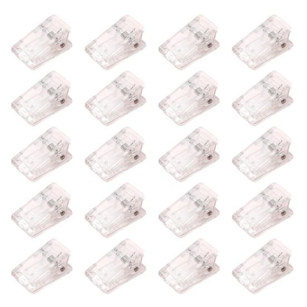 (B) 20pcs File Clips Artwork Hanging Clips Clear Plastic Wall Sticky Spring Clips Photo Poster Paper Strong Grip Clips