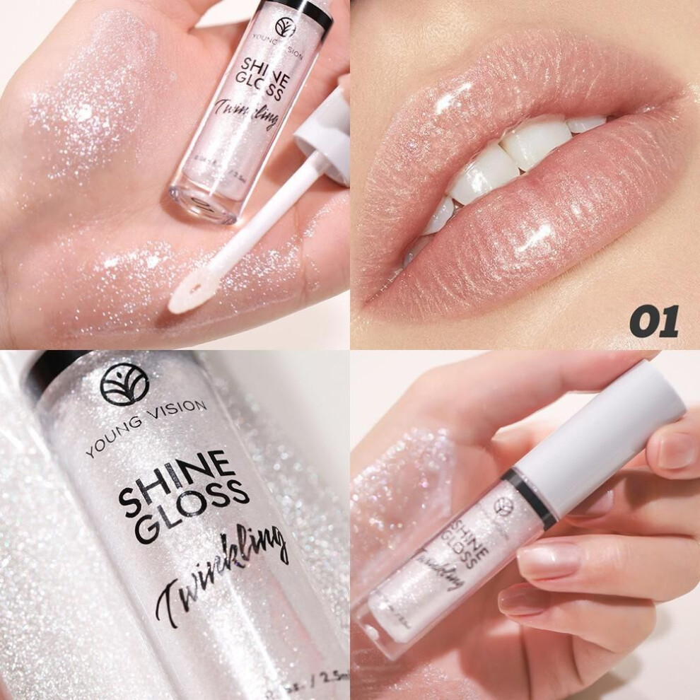 (as the picture, 2.5ml) 1 PCS YOUNG VISION GLOSS TWINKLING SET - 1Colors Moisturizing Shiny Lip Gloss, Lightweight & Non-Sticky, Perfect for Captivating Luminous Lips