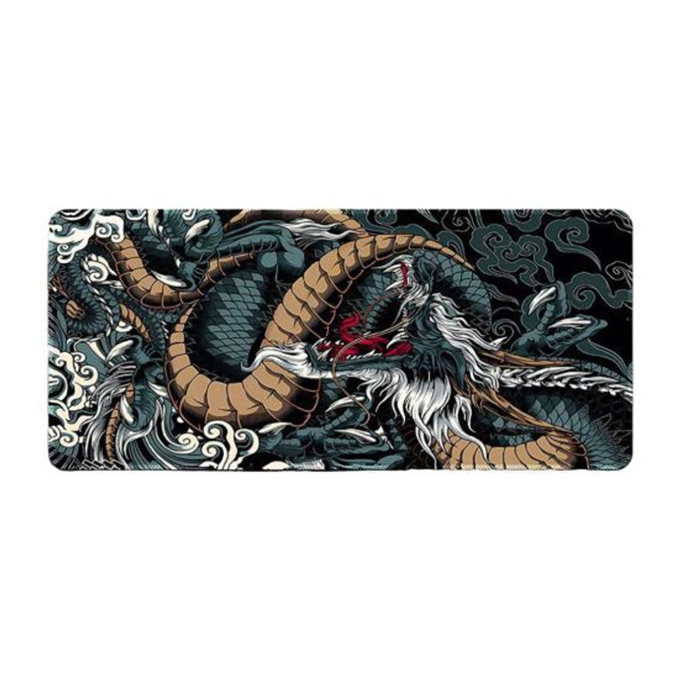 (green) Desktop Computer Mouse Pad Clear Dragon Print Anti-skid Texture Laptop Desk Pad Protector Office Desk Mat Desk Writing Pad for Office And Home