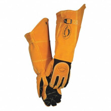 Caiman 607-1878-6 Grain Deerskin Palm Welding Gloves, Gold - Extra Large