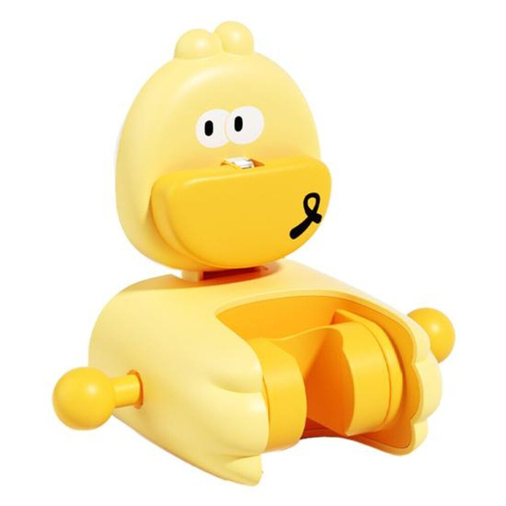 (yellow) Shower Rack Cartoon Bear Duck Shape Wall-mounted Suction Cup Shower Holder Strong Load-bearing Capacity Hook