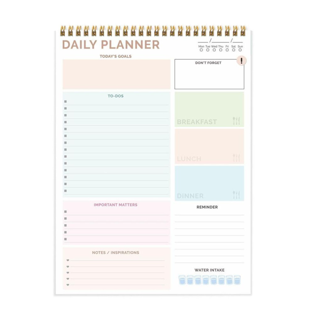 (pink, A5) Daily Planner With Double-coil Binding Students Office Workers To-do List Notebook Daily Scheduler Book For