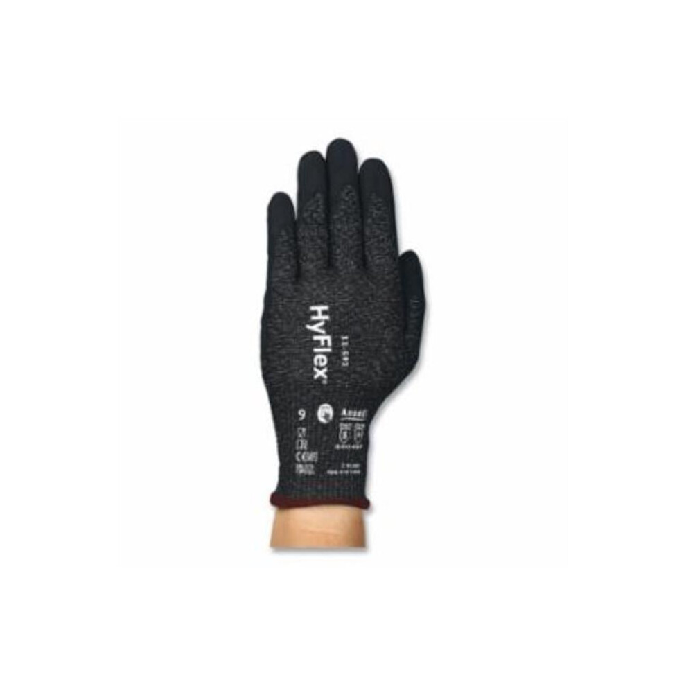 Photos - Safety Equipment Hyflex 012-11591-0110 Medium-Duty Nitrile Palm-Coated Gloves, Black - Size 11 Black 012-11591-0110