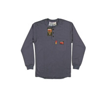 Comeaux Caps 118-19032FR-L-GR FR-Treated Henley Welding Welders Long Sleeve Work Shirt, Grey - Large
