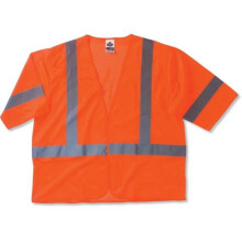 Ergodyne GloWear 8310HL ANSI Klass 3 Ekonomisk Hög Synlighet Orange Reflekterande Väst med Ärmar, 4XL/5XL