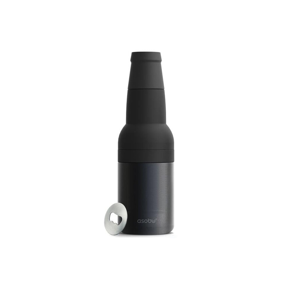 Asobu Na-Fc2gbk Frosty Beer 2 Go Vacuum-Insulated Stainless Steel Can & Bottle Holder, Black