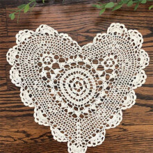 Peking Handicraft 06PBC0003E14 14 in. Annies Treasures Heart Shape Doilies, Multi Color