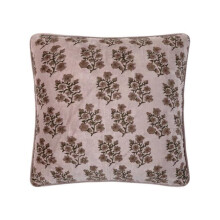 Peking Handicraft 24KTW1C20SQ 20 x 20 in. Block Print Velvet Lilac Flower Pillow, Multi Color