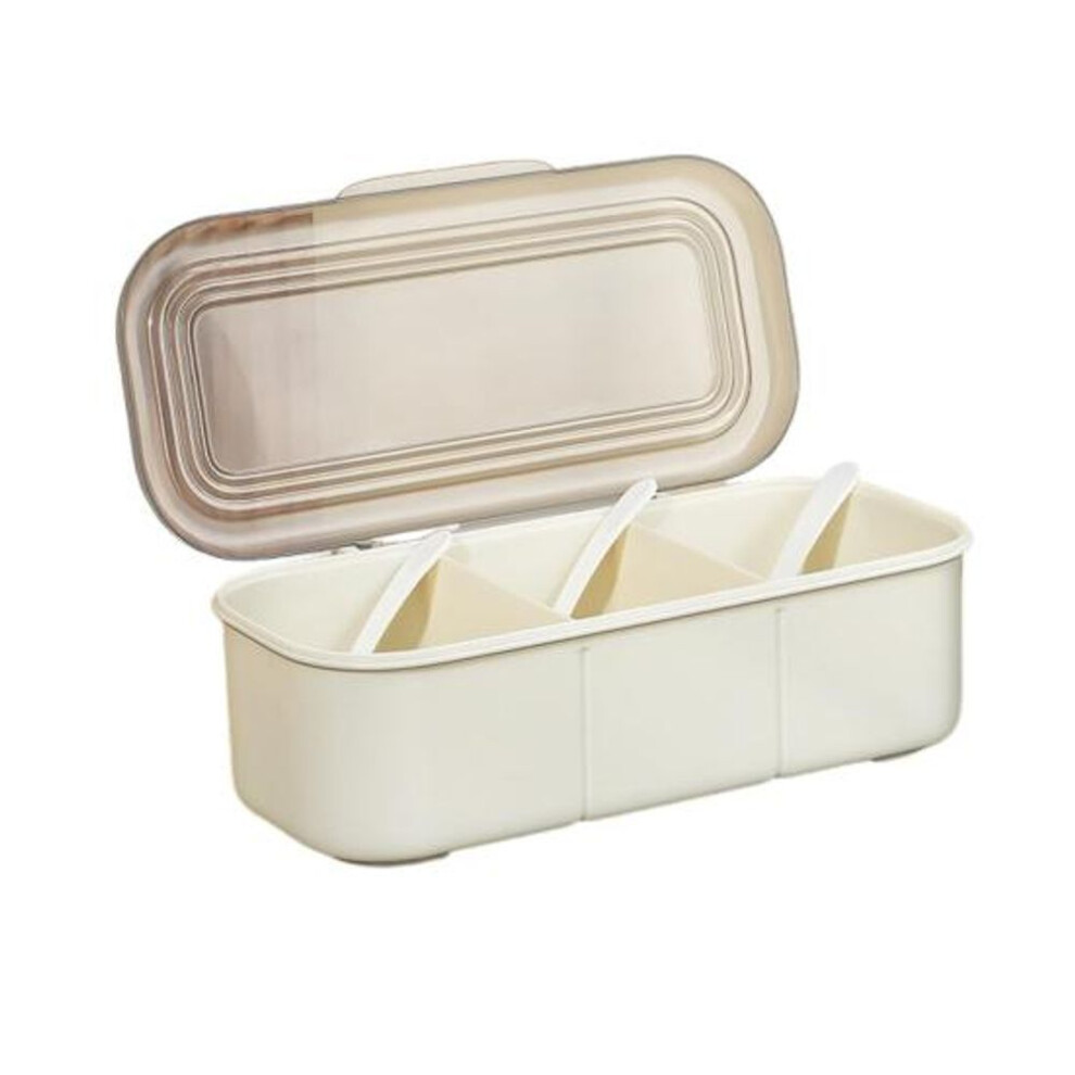 (white, 3Grids) Condiment Server With Ice Tray Cold Serving Tray For Bar Fruit Salad