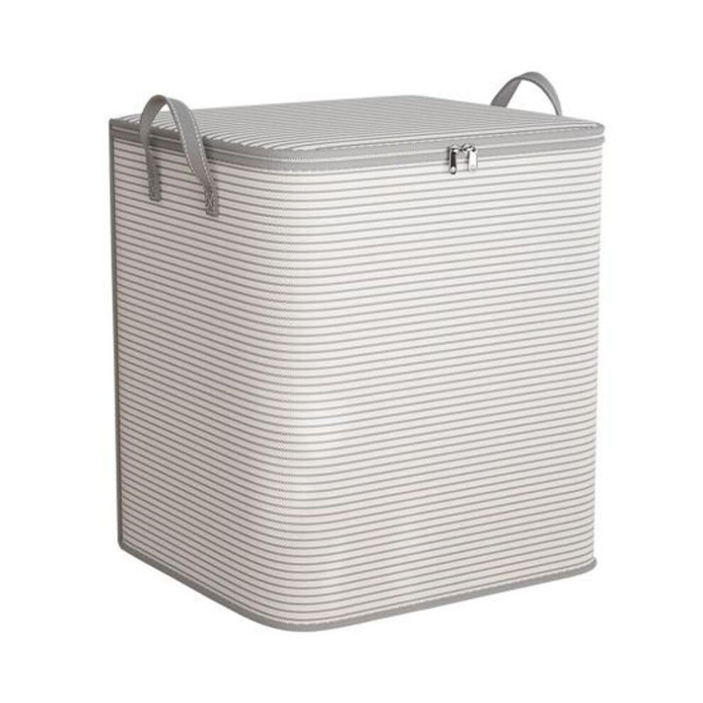 (M) Large Capacity Clothes Storage Basket with Reinforced Handles Zipper Closure Waterproof Extra Large Storage Bag Clothes Tote Bag