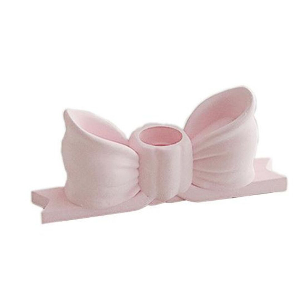 (pink) Bow Candle Holder Resin Bow Shaped Candle Stand Long Pillar Candles Holder For Wedding Dining Party Table Centerpiece