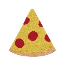 Peking Handicraft 30GY1151C12SQ 12 x 12 in. Pizza Shaped Hook Pillow, Yellow - Pack of 2