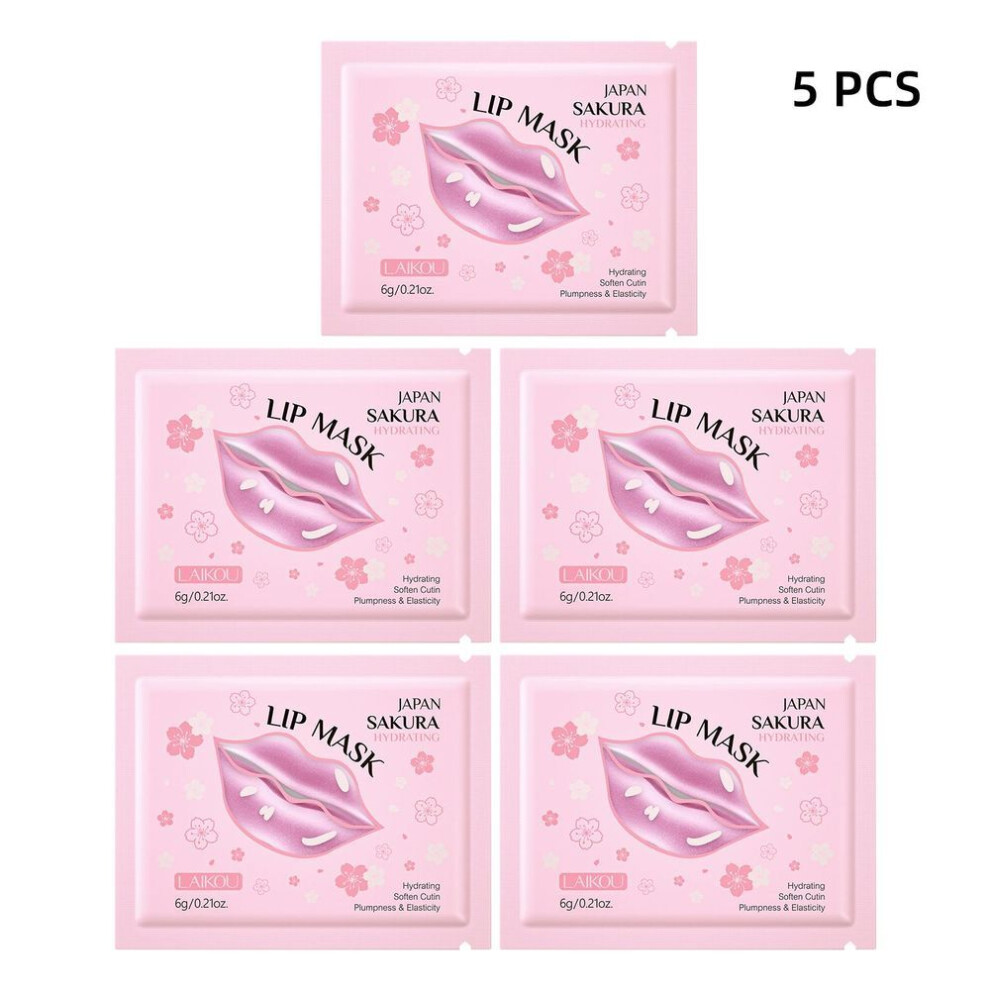 (6G) LAIKOU Cherry Blossom Lip Mask 6g*5PCS Moisturizing Moisturizer Moistens lips