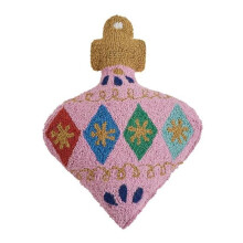 Peking Handicraft 31APS188C18OB 14 x 18 in. Pink Ornament Shaped Blown in Filler Hook Pillow, Multi Color