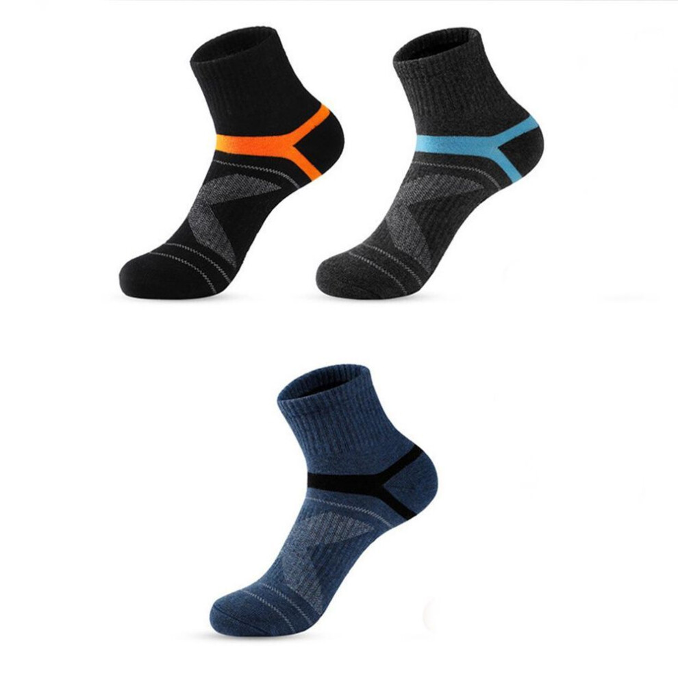 (multicolor, 6pcs) 6 Pairs Of Men's Solid Crew Socks, Comfy Breathable Casual Thermal Socks, Winter & Autumn