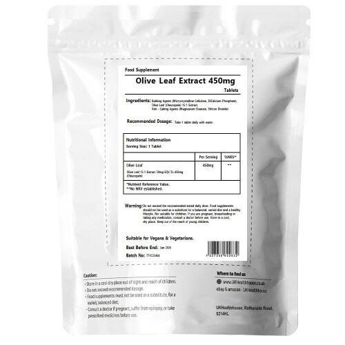 Olive Leaf Extract 450mg x 30 Tablets (30mg Oleuropein) - Botanical 1