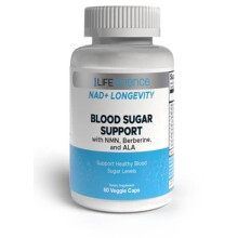 1Lifescience 789684 NAD Plus Blood Sugar Support NMN Berberine ALA, 60 Veggie Caps