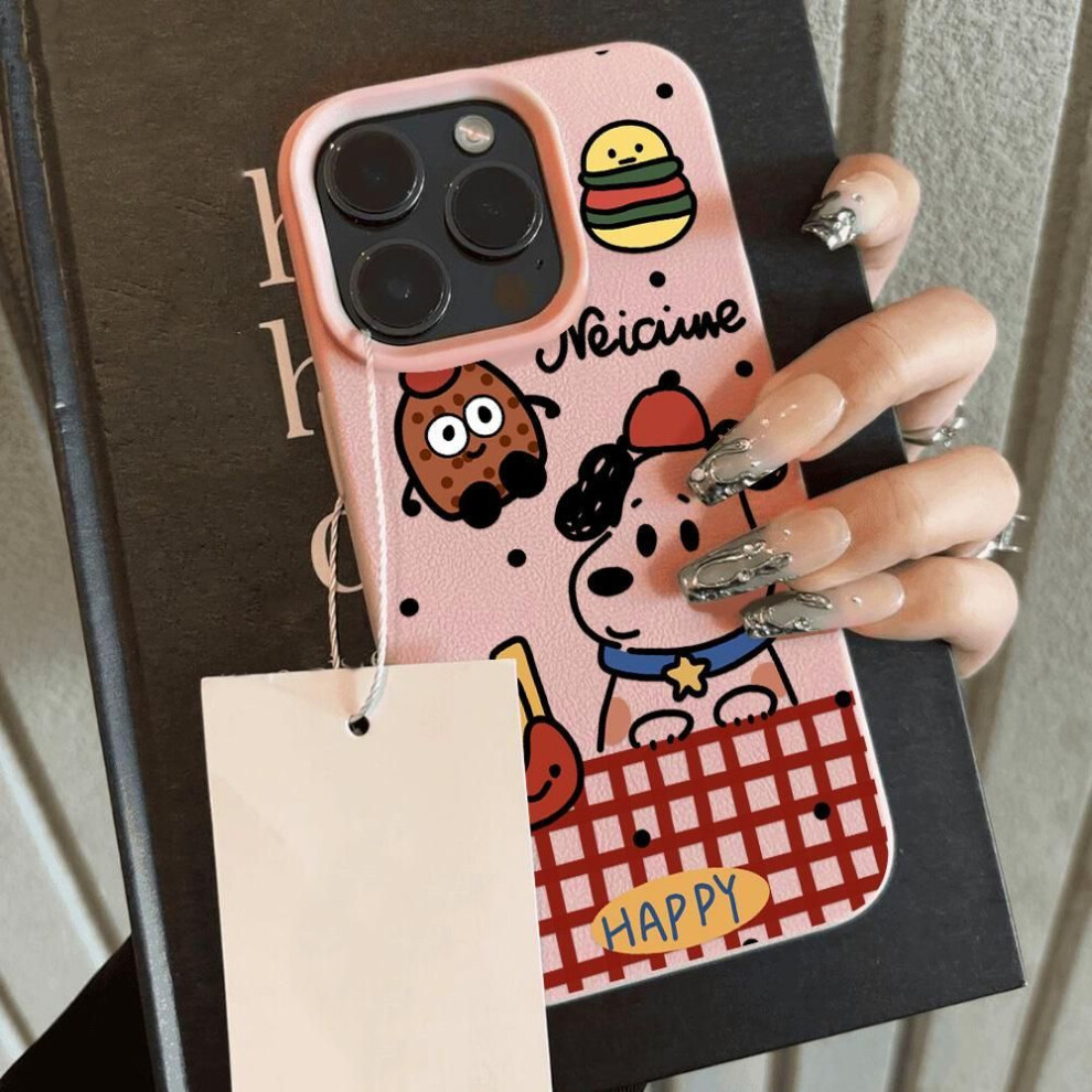 (pink, iPhone 14 Plus&15 Plus) Phone Case for iPhone 11 13 case iPhone 12 14 15 16 Pro Max 12 Pro 15 Plus 16 Pro Leather Painted Waterproof Drop-proof and Wear-resistant Cartoon