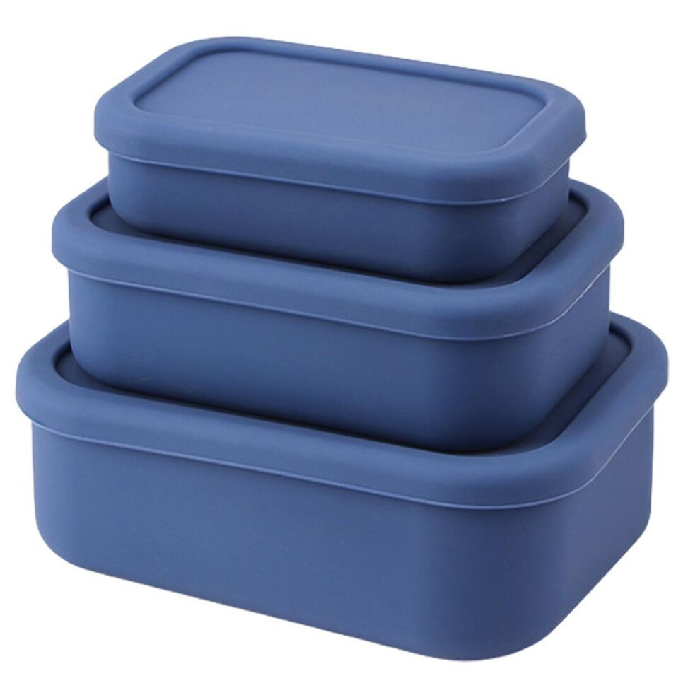 (dark blue) Convenient Microwaveable Heat Resistant Food-grade Office Worker Portable Lunch Box Food Storage Container Household Supplies