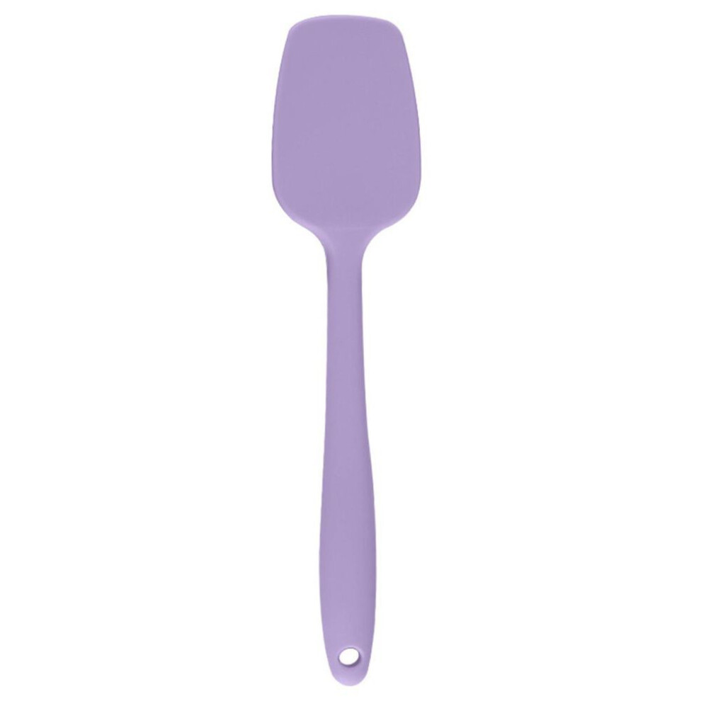 (purple, S) Non-Stick Silicone Spatula with Hanging Hole Non-Slip Handle Heat Resistant Flexible Scraper Baking Mixing Tool Dishwasher Safe BPA-Free Butter