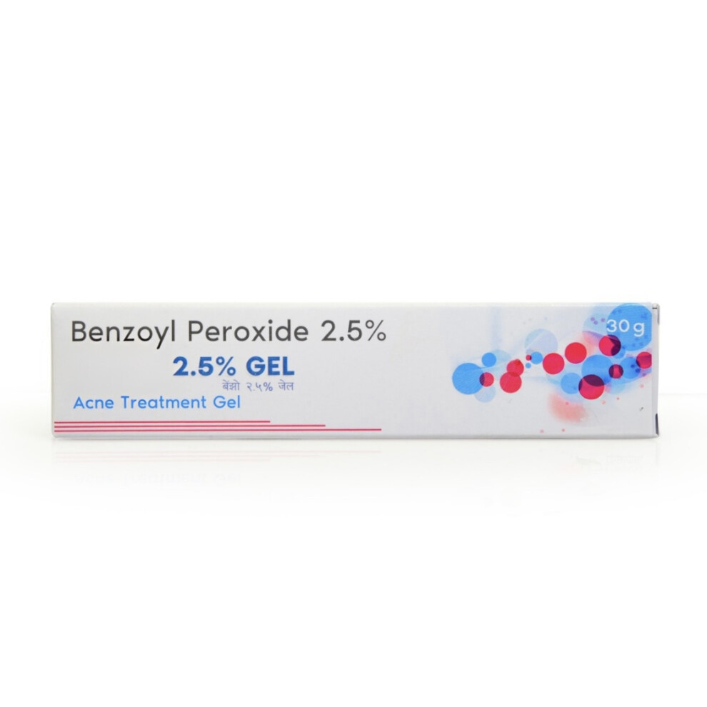 Face Gel For Acne & Spot Treatment With 2.5% Benzoyl Peroxide 30g Tube