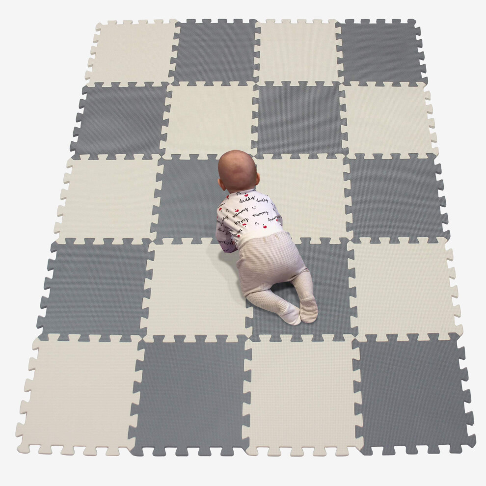 Yiminyuer 20 Tiles (30Cm?30Cm?1Cm Each Tile) Baby Soft Puzzle Play Mats Kids Thick Eva Foam Floor Toddlers & Children's Soft Interlocking