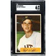 Athlon CTBL-038040 Hoyt Wilhelm 1954 Bowman Baseball Card - No.57 SGC Graded 6 EX-NM - York Giants & HOF