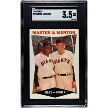 Athlon CTBL-038117 Willie Mays & Bill Rigney 1960 Topps Master & Mentor Baseball Card - No.7 SGC Graded 3.5 VG Plus - San Francisco Giants