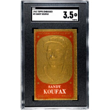 Athlon CTBL-038121 Sandy Koufax 1965 Topps Embossed Baseball Card - No.8 SGC Graded 3.5 VG Plus - Los Angeles Dodgers & HOF