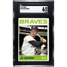 Athlon CTBL-038071 Eddie & ED Mathews Banks 1964 Topps Baseball Card - No.35 SGC Graded 6 EX-NM - Milwaukee Braves & HOF