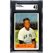 Athlon CTBL-038055 Hank Bauer 1954 Bowman Baseball Card - No.129 SGC Graded 4 VG-EX - York Yankees