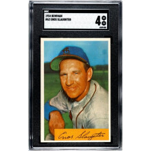 Athlon CTBL-038057 Enos Slaughter 1954 Bowman Baseball Card - No.62 SGC Graded 4 VG-EX - St. Louis Cardinals & HOF
