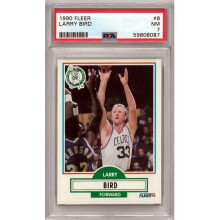 RDB Holdings & Consulting CTBL-038327 Larry Bird 1990-1991 Fleer Card - No.8 PSA Graded 7 NM - Boston Celtics & HOF