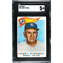 RDB Holdings & Consulting CTBL-038335 Casey Stengel 1960 Topps Baseball Card - No.227 SGC Graded 5 EX - York Yankees, Manager & HOF