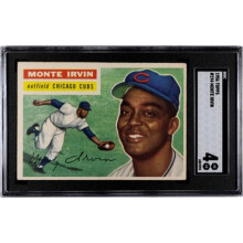 RDB Holdings & Consulting CTBL-038398 Monte Irvin 1956 Topps Baseball Card - No.194 SGC Graded 4 VG-EX - Chicago Cubs & HOF