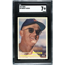 RDB Holdings & Consulting CTBL-038162 Whitey Herzog 1957 Topps Baseball Rookie Card - No.29 SGC Graded 7 NM - Washington Senators & HOF